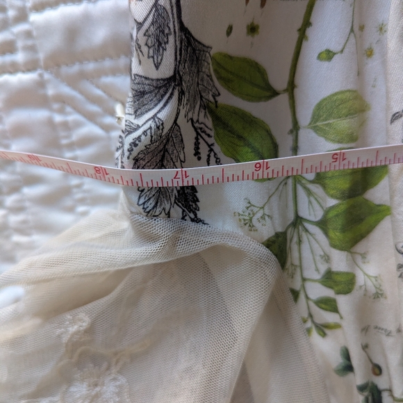 ANTHROPOLOGIE Cream Donna Indian Floral Leaves Bohemian Midi Dress Size Large - Picture 12 of 15